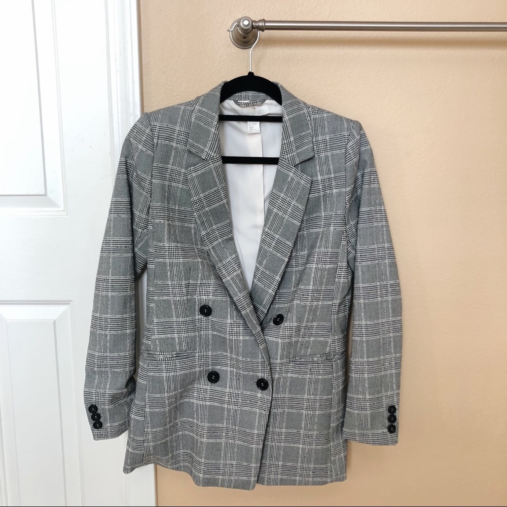 H&M Plaid Oversized Blazer